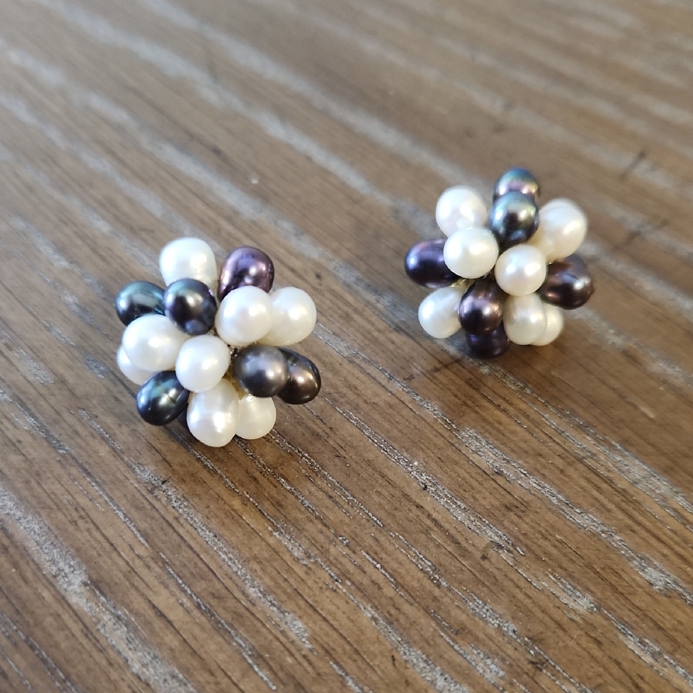 Pearl Cluster Earrings